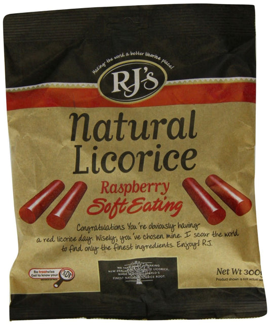RJ's Raspberry Soft Eating Natural Licorice (300-gram Bag)