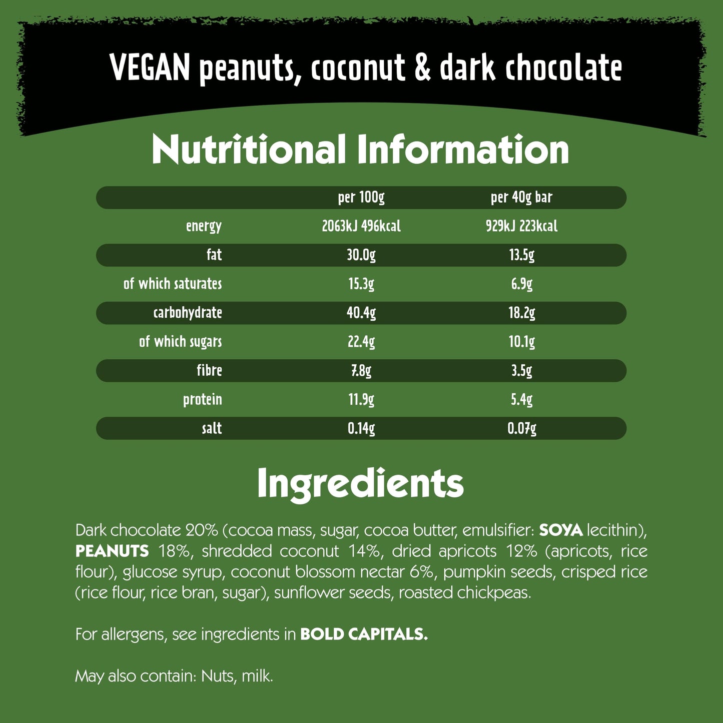 Eat Natural Simply Vegan Peanuts, Coconut & Chocolate — 12 x 45g Snack Bars 45g, Gluten Free Snacks — Dark Chocolate, Peanuts, Toasted Coconut & Blossom Nectar — High Fibre Cereal Bars — Vegan