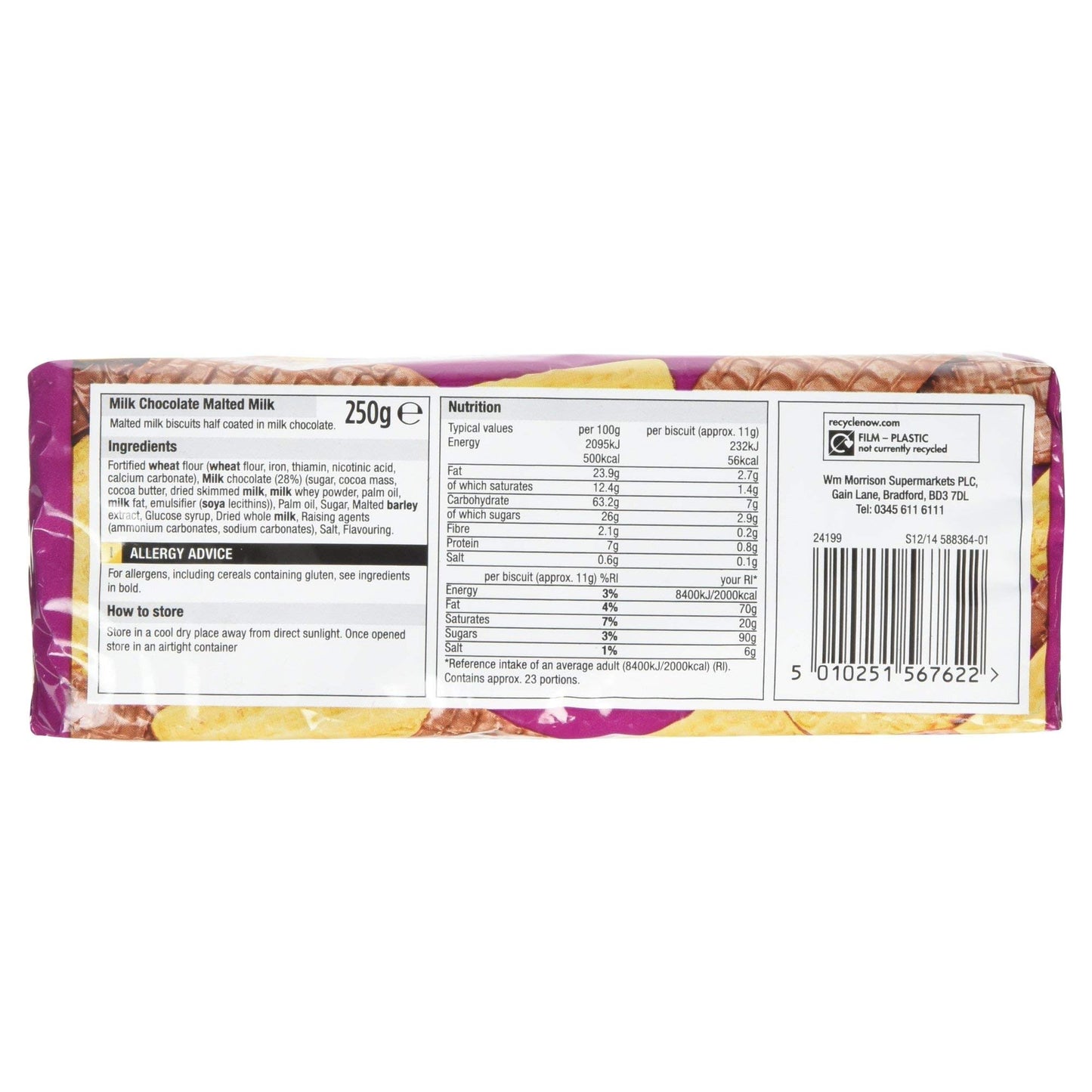 Morrisons Milk Chocolate Malted Milk 250g