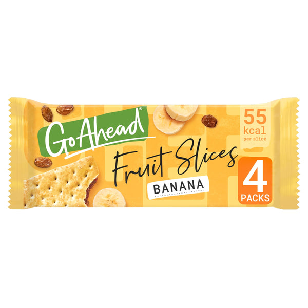 Go Ahead Fruit Slices Biscuit Bars, Banana, 174.4 g (1 Pack of 4 Bars)