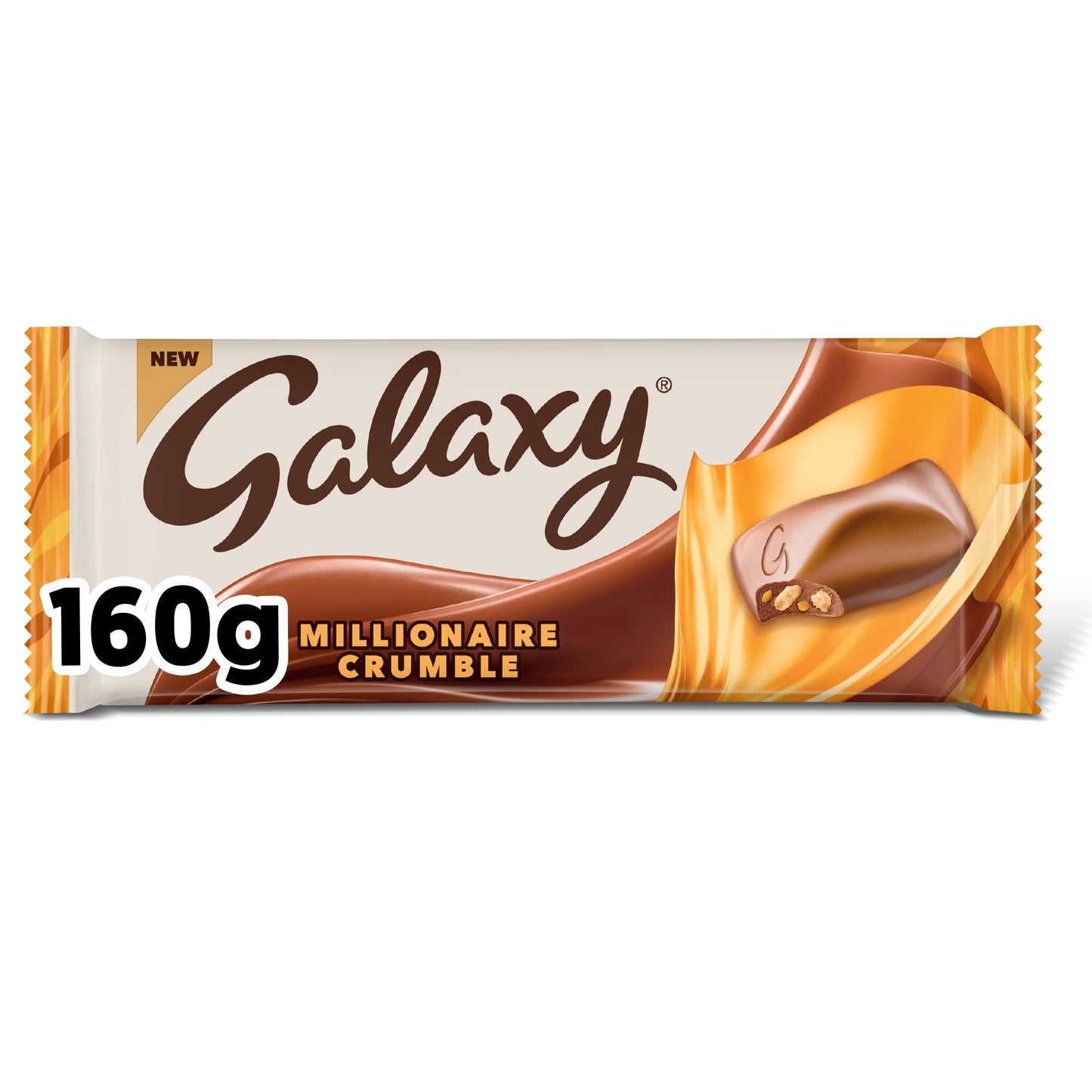 Galaxy Millionaire Crumble Chocolate Bar Caramel Biscuit 160g
