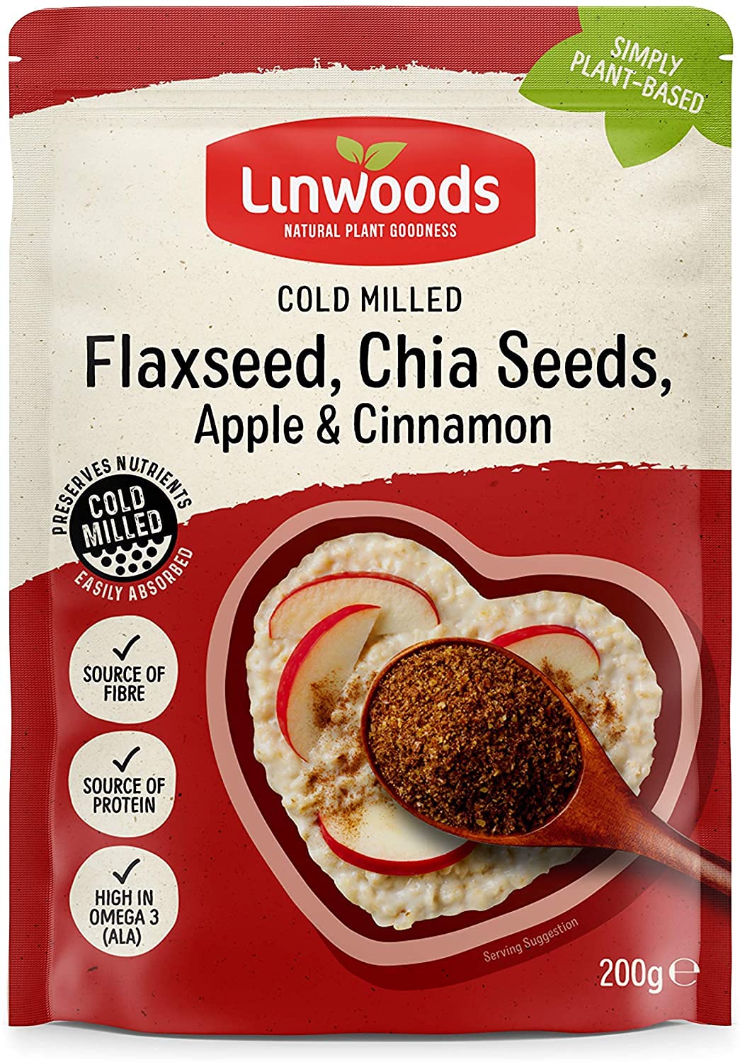 Linwoods Milled Flax, Chia Seeds, Apple & Cinnamon, 200g