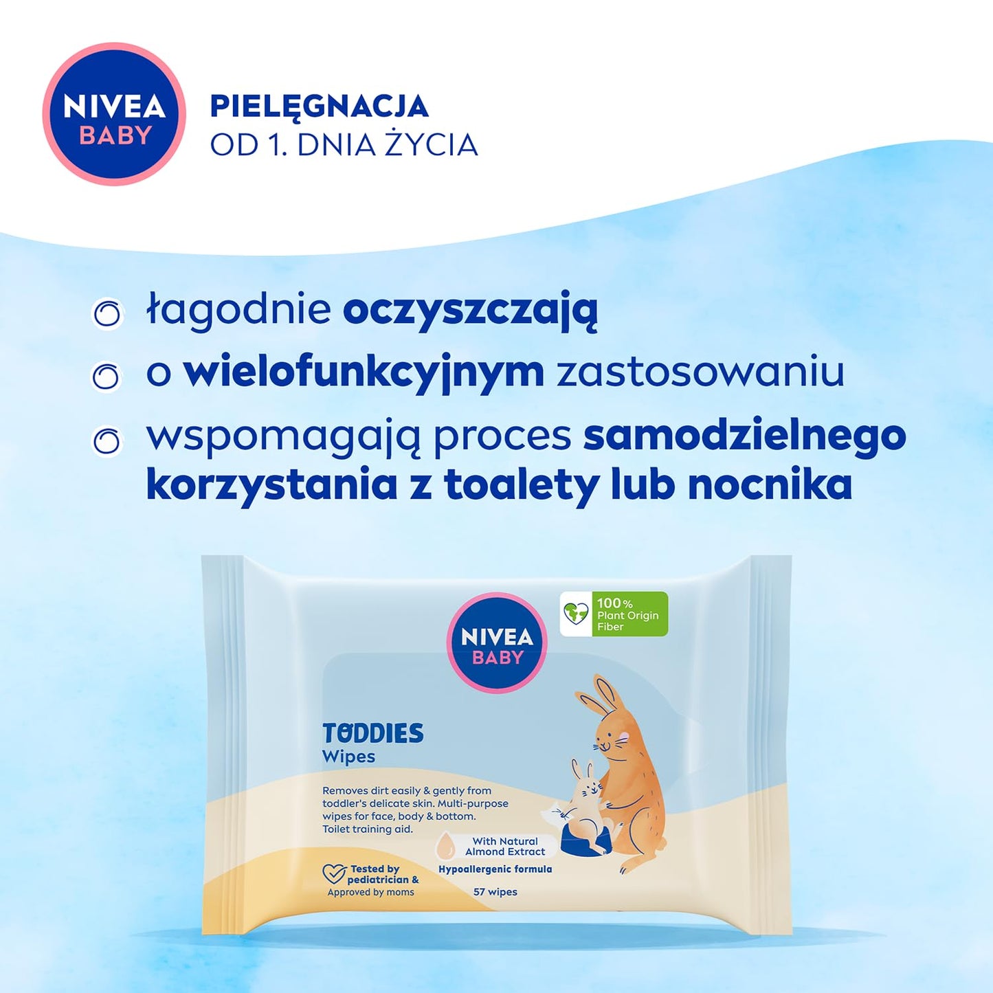 NIVEA BABY Biodegradable Toddies, 1 x 57 pc(s)