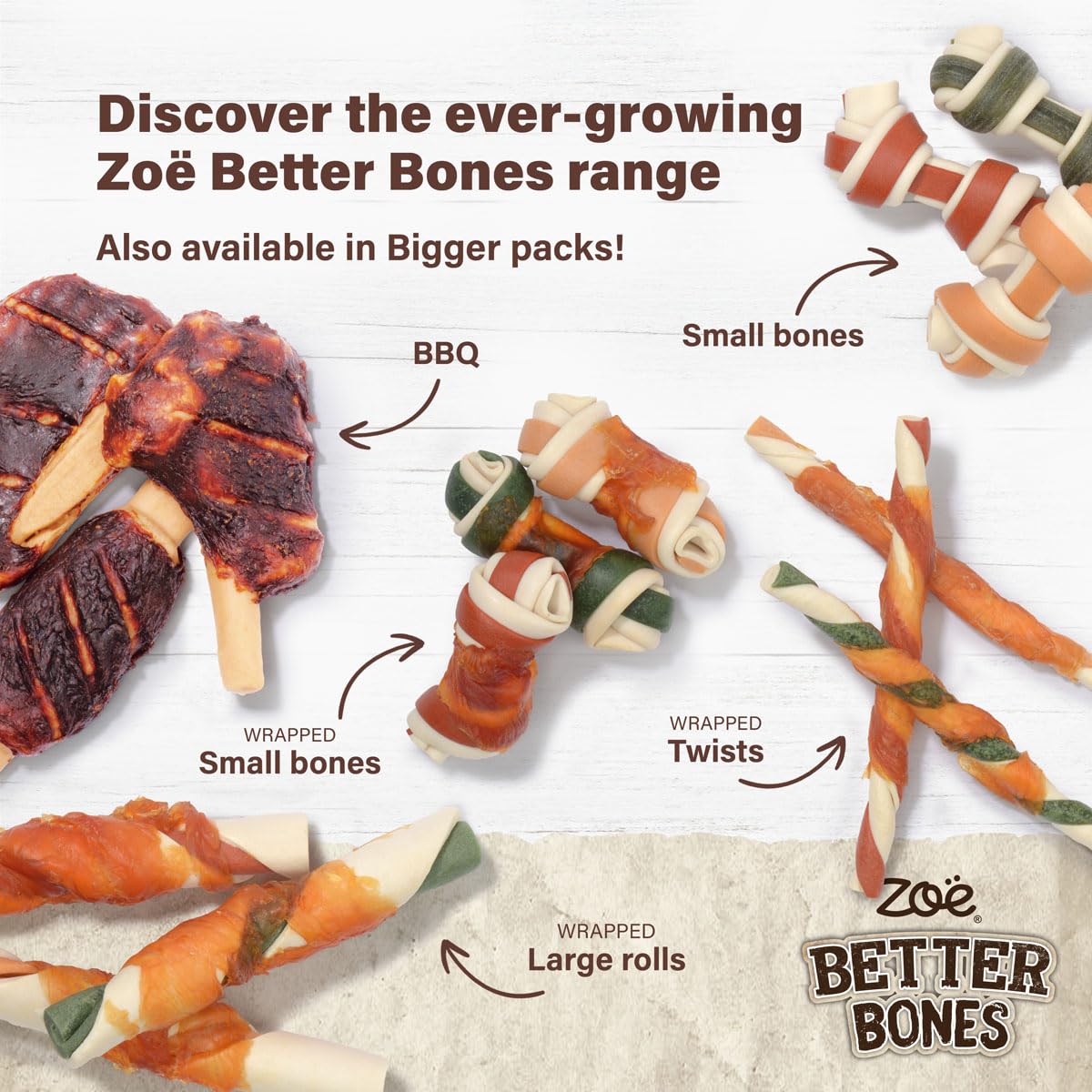 Zoë Better Bones Soft Dog Treat Chews, Pouch of Rawhide-Free, Chicken-Wrapped Twist Dog Training Chews - Lamb & Mint Flavour, 1 Bag of 10 pcs
