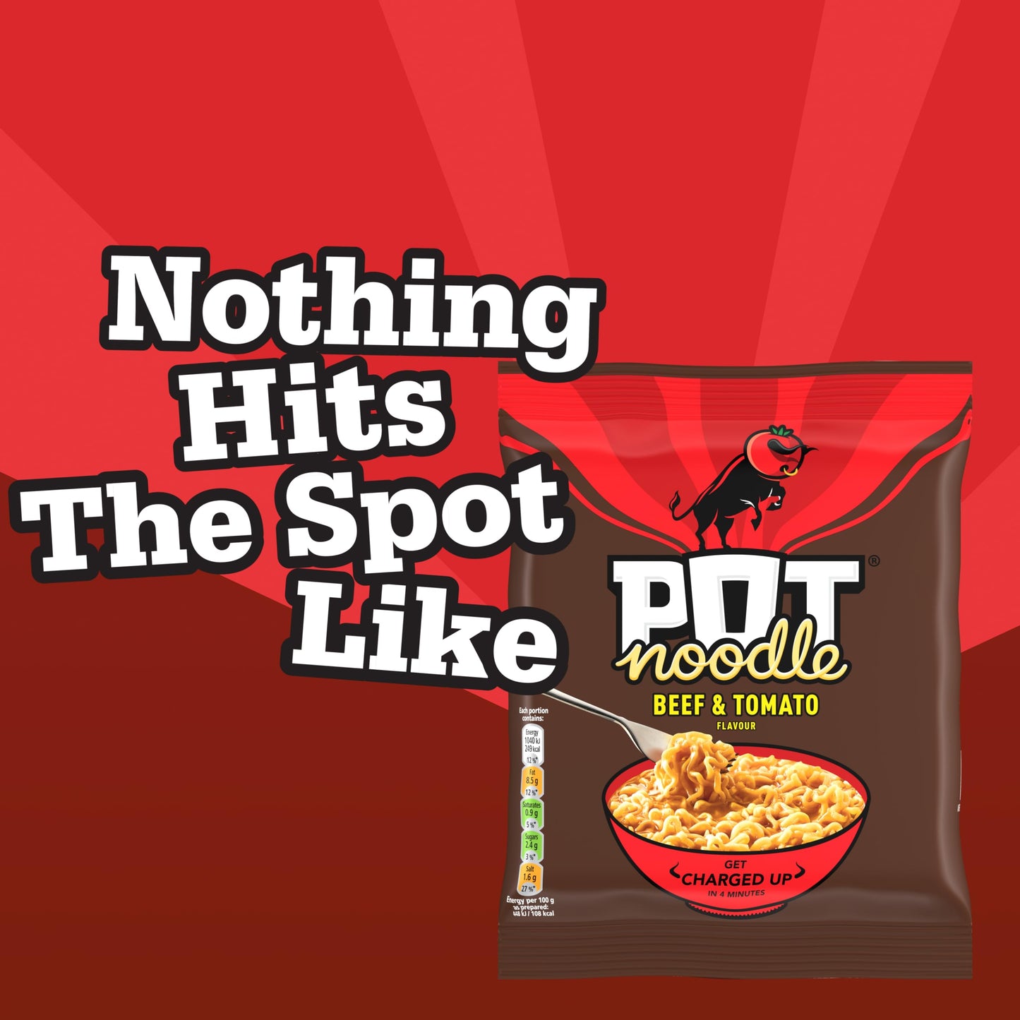 Pot Noodle Beef & Tomato Instant Noodles Block 114 g