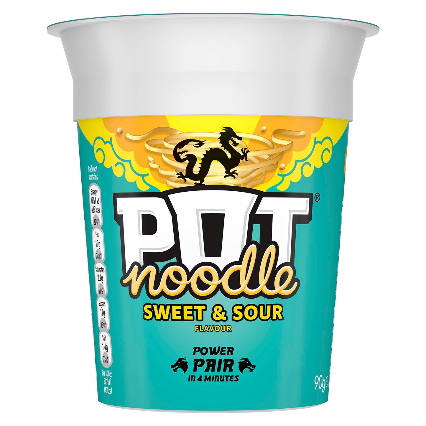 Pot Noodle Sweet & Sour Standard Pot instant vegan* snack quick to make noodles Instant Noodle 90 g
