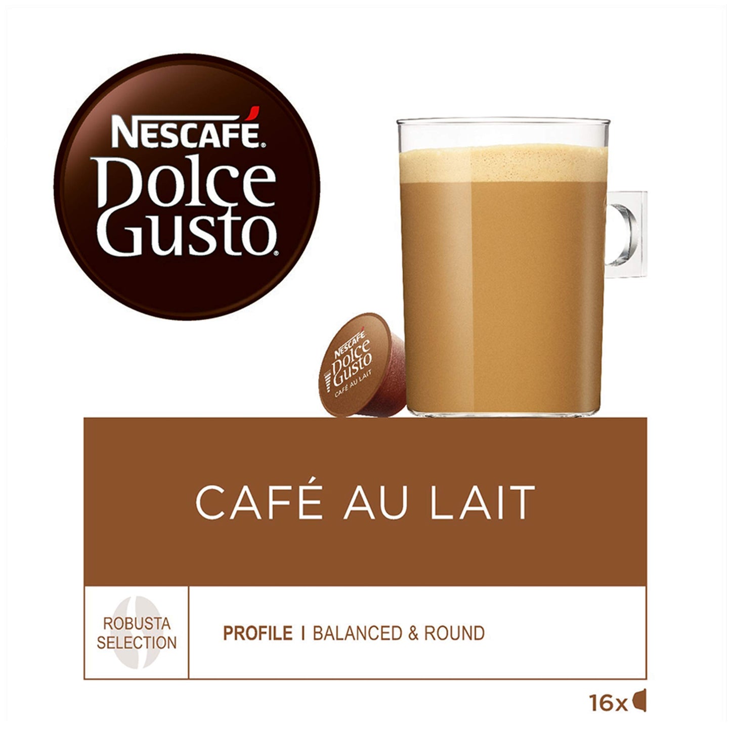 Nescafe Dolce Gusto Café Au Lait Coffee Pods x 16
