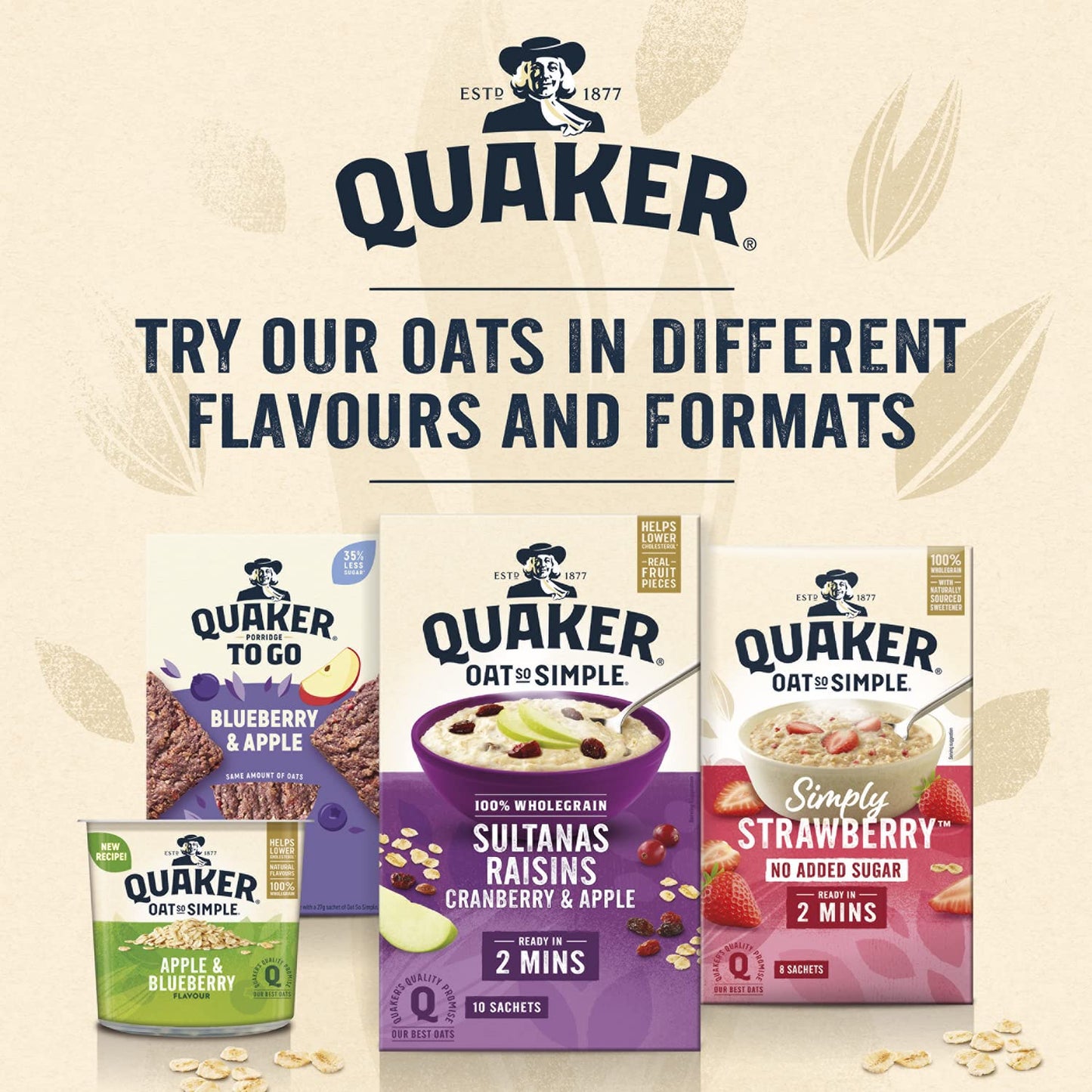 Quaker Oat So Simple Banana and Strawberry Porridge Pots, 58 g, Pack of 8