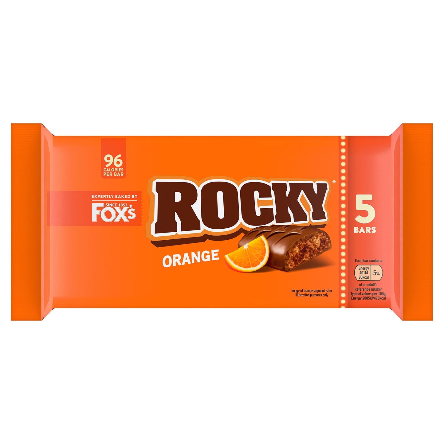 Fox's Rocky Orange Bars 5 x 19.75g (99g)