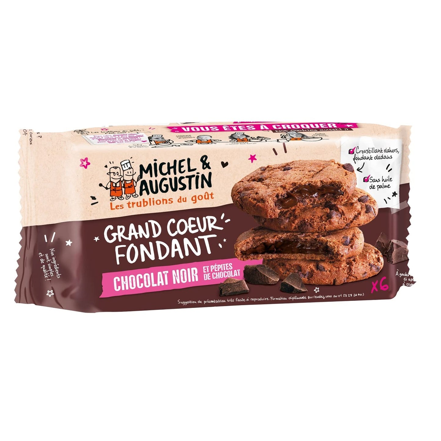 Michel and Augustin Super Cookies with a Melting Heart Chocolate Drops and Dark Chocolate 180 g