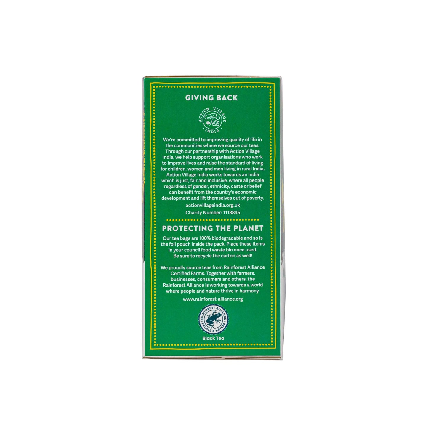 Tea India Chai Tea Bags (4 Packs of 40 Biodegradable Tea Bags) Rainforest Alliance Certified