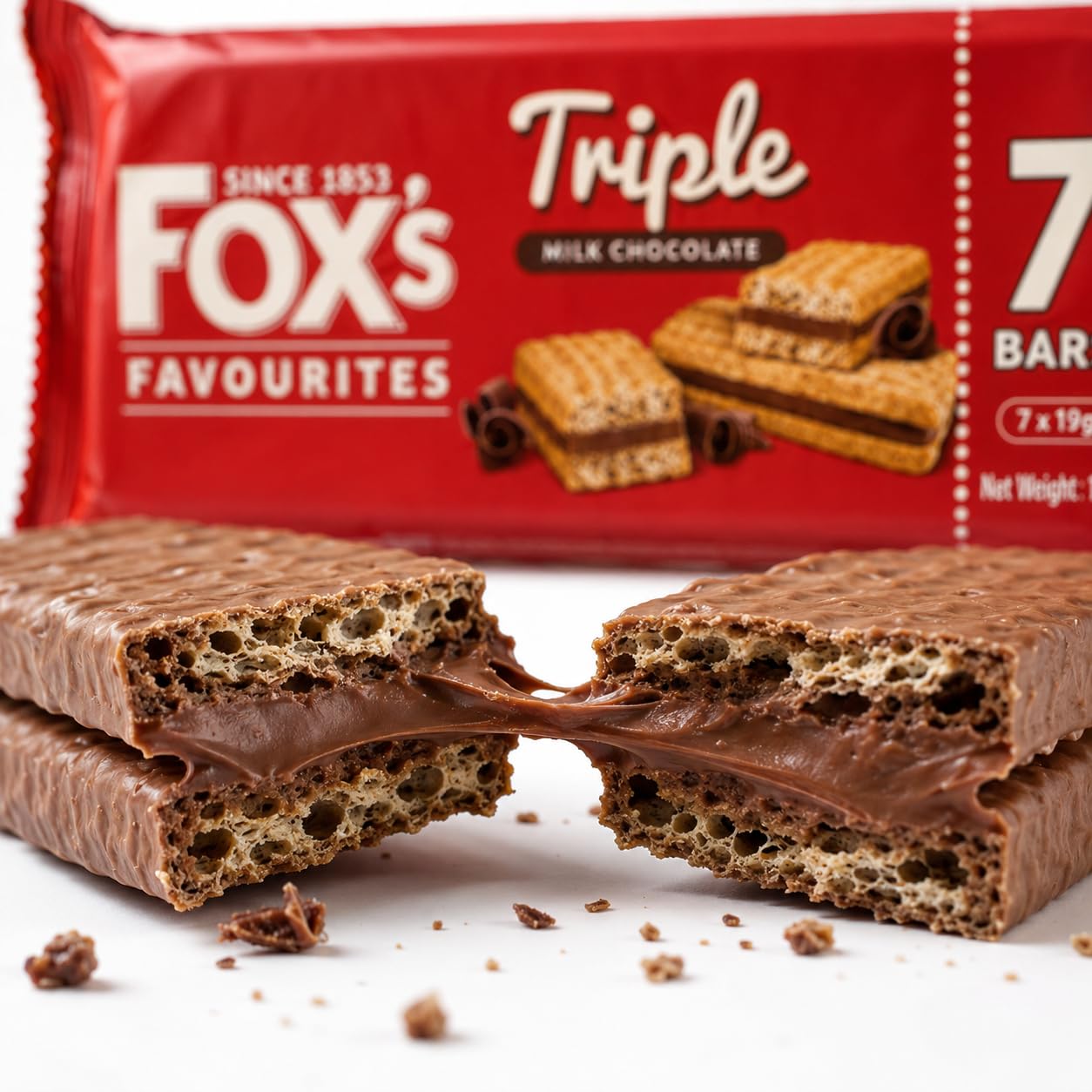 Fox's Favourites Triple Milk Chocolate Layered Biscuit Bar 7 x 19g (133g)