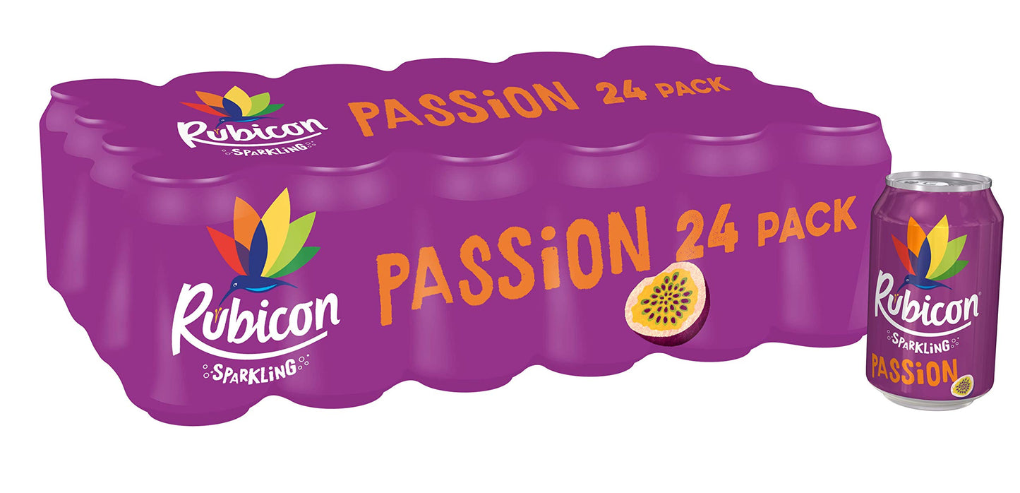 Rubicon Sparkling Passion Juice Drink Cans, 24 x 330 ml