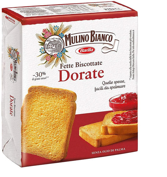 Mulino Bianco Fette Biscottate Le Dorate Rusk Breakfast Biscuits Baked Bread 315g