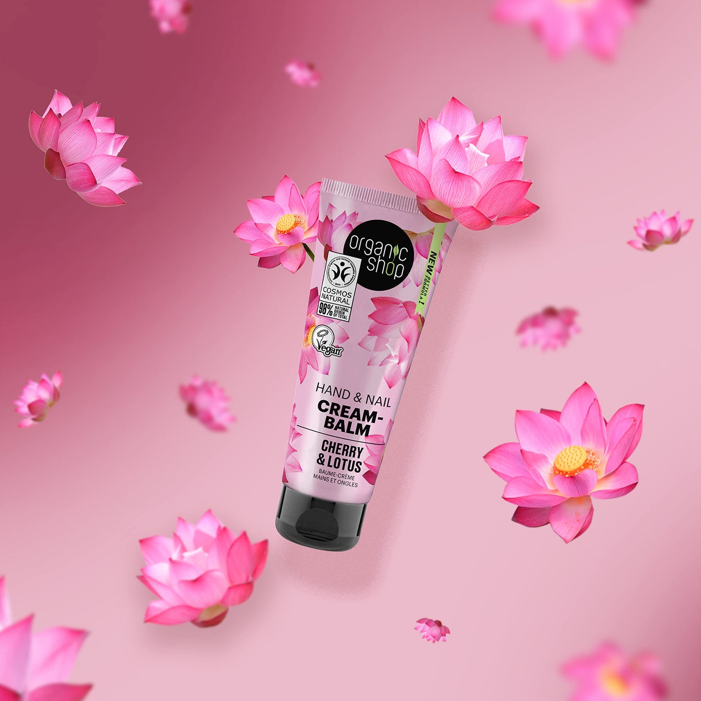 Organic Shop Hand & Nail Cream-Balm Cherry and Lotus, 75 ml