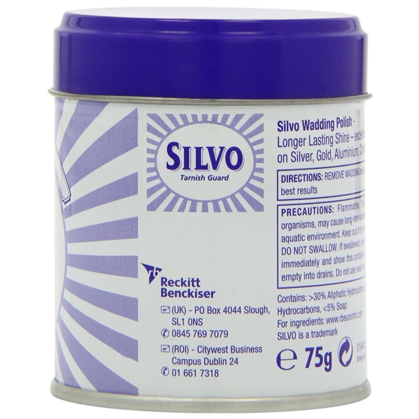 Silvo Wadding Tarnish Guard, 75g – Ideal for Jewelry, Cutlery, Platters