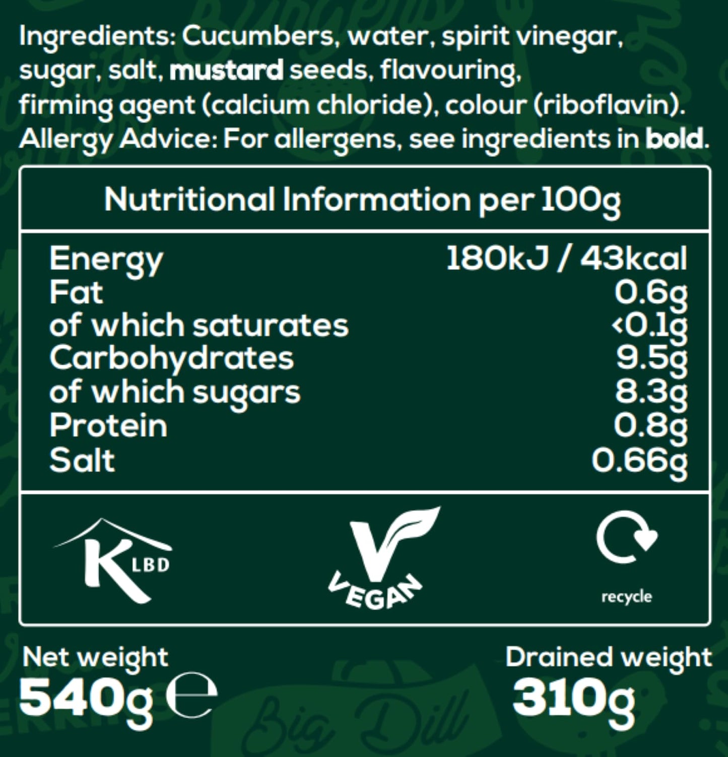 Mrs Elswood Sweet Cucumber Sandwich Slices (540g)