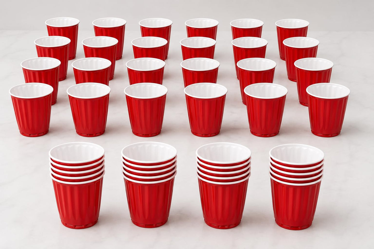 London Food Hall 24 x Red Plastic Cup 532ml