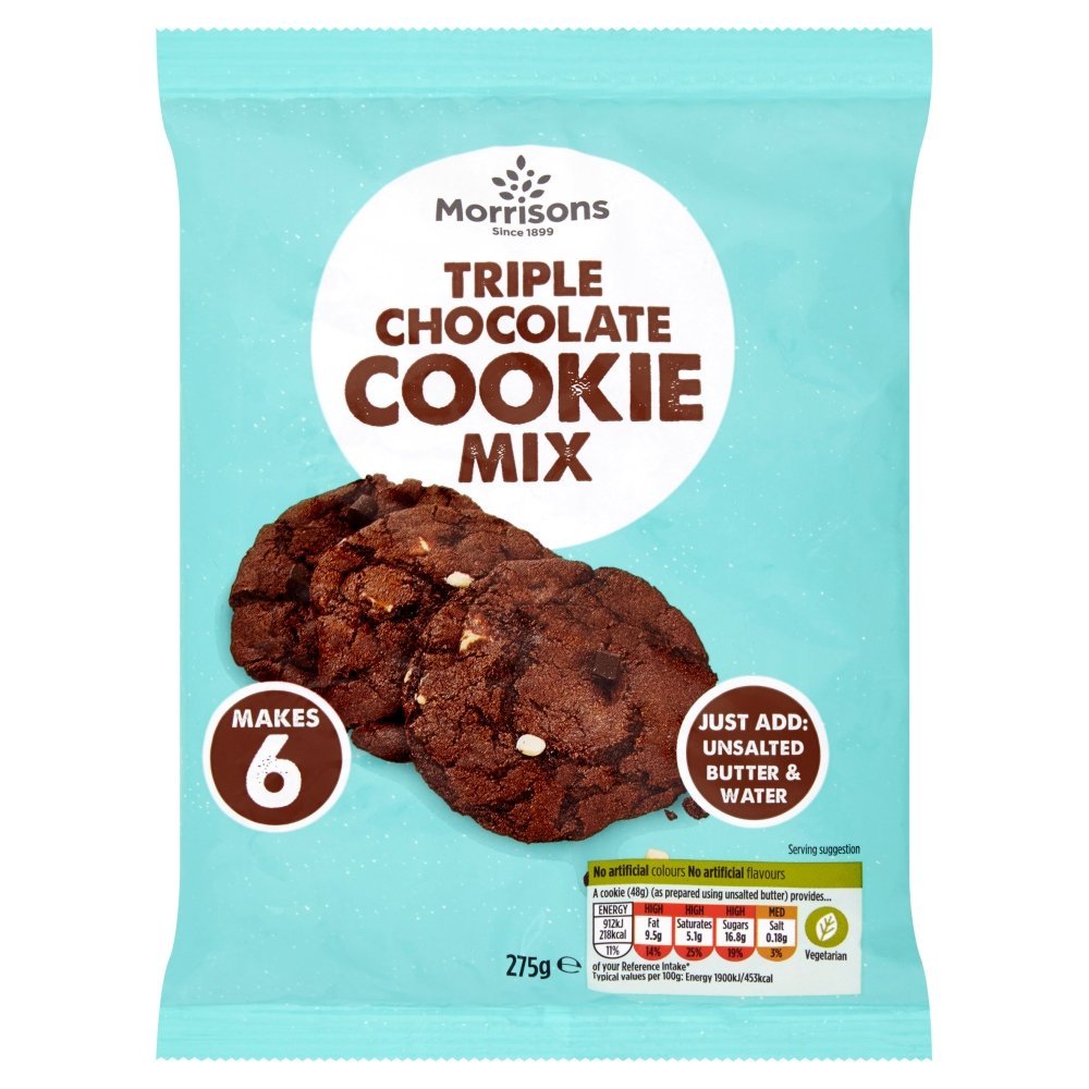 Morrisons Triple Chocolate Cookie Mix, 275g