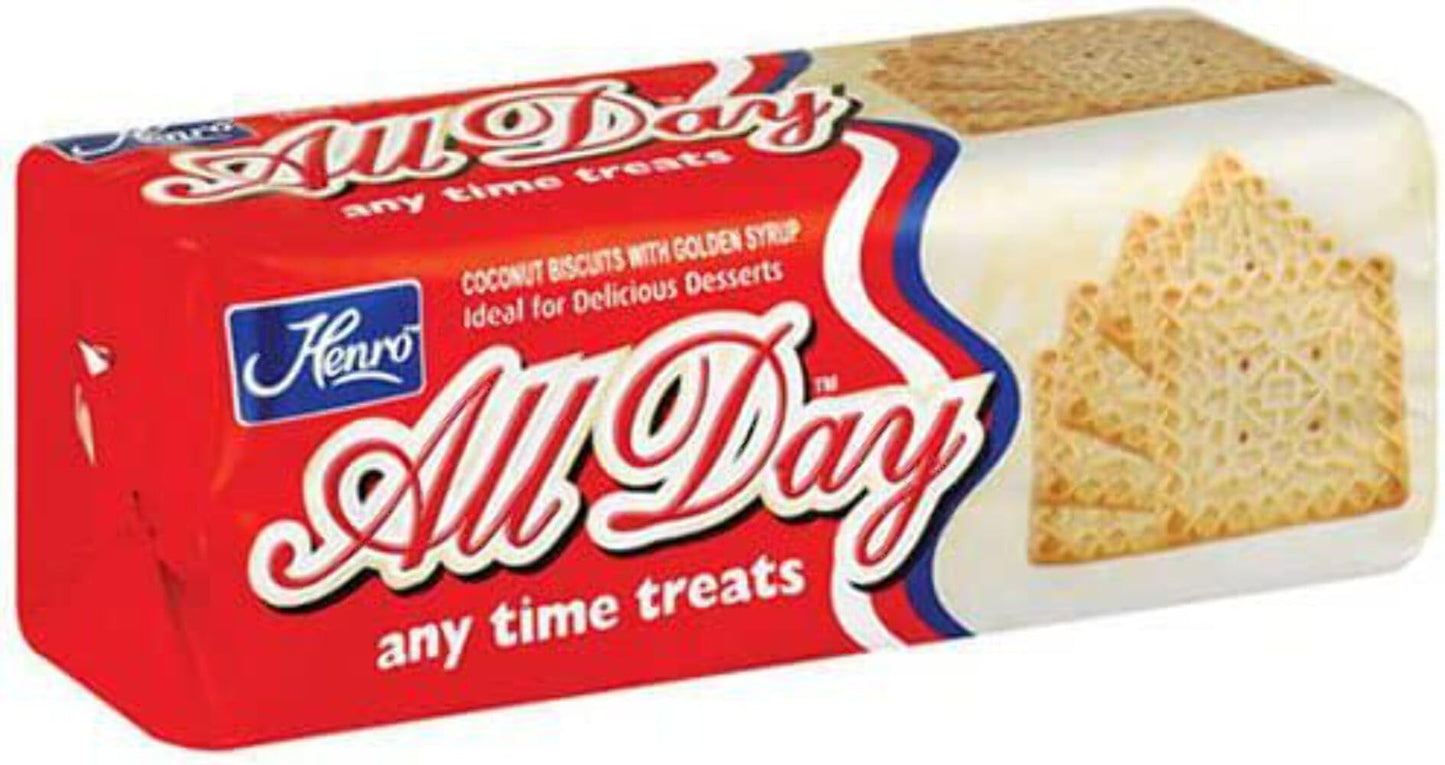 Henro All Day Coconut Biscuits with Golden Syrup 200g (Pack of 3)