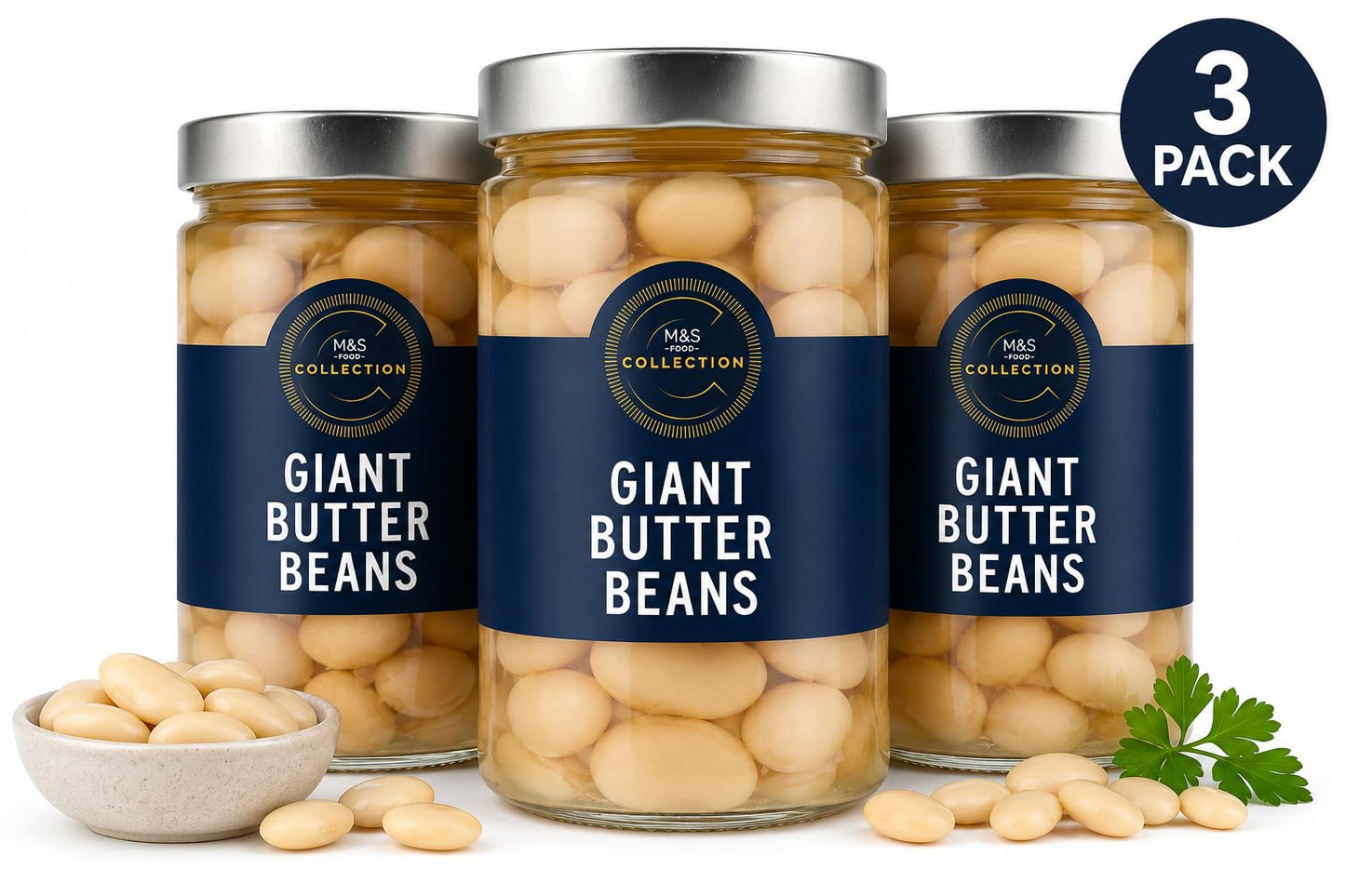 M&S Collection Giant Butter Beans 490g, Pack of 3