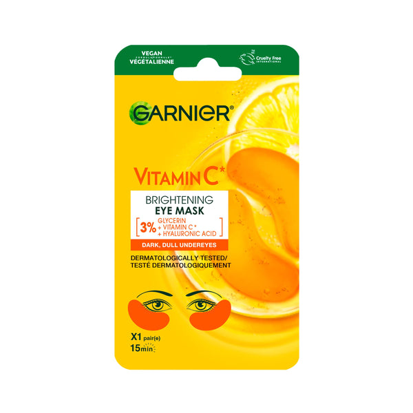 Garnier Vitamin C* Brightening Eye Mask, with 3% Glycerin, Vitamin C* and Hyaluronic Acid, 5g