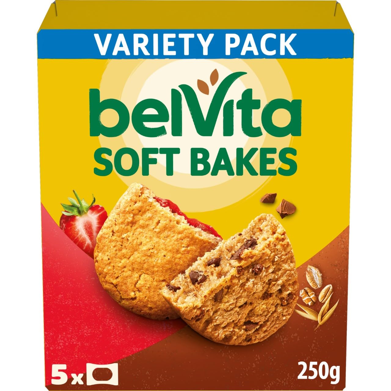 Belvita Softs Bakes, Strawberry Filled & Choc Chips 250 g (Pack of 1)