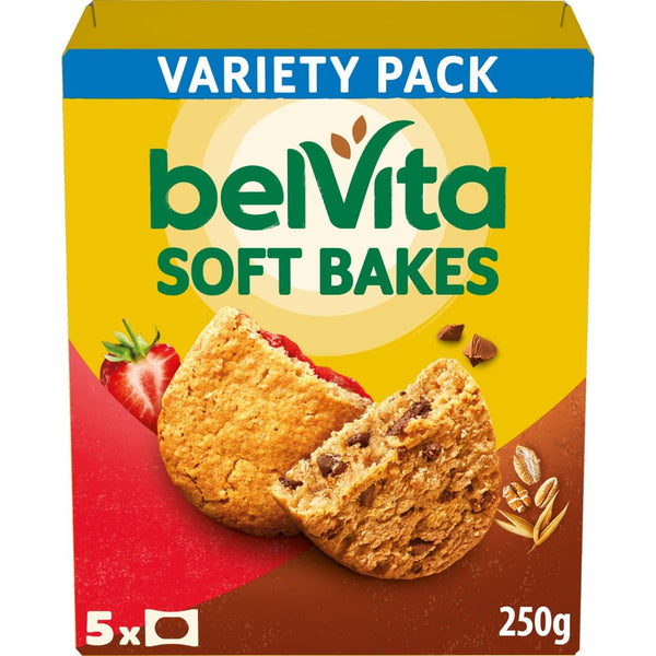 Belvita Softs Bakes, Strawberry Filled & Choc Chips 250 g (Pack of 1)