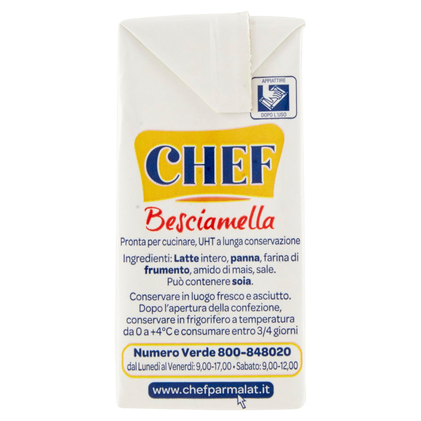 Parmalat Chef Besciamella Classic Bechamel Sauce for Cooking Natural Ingredients 200ml Ready to Cook
