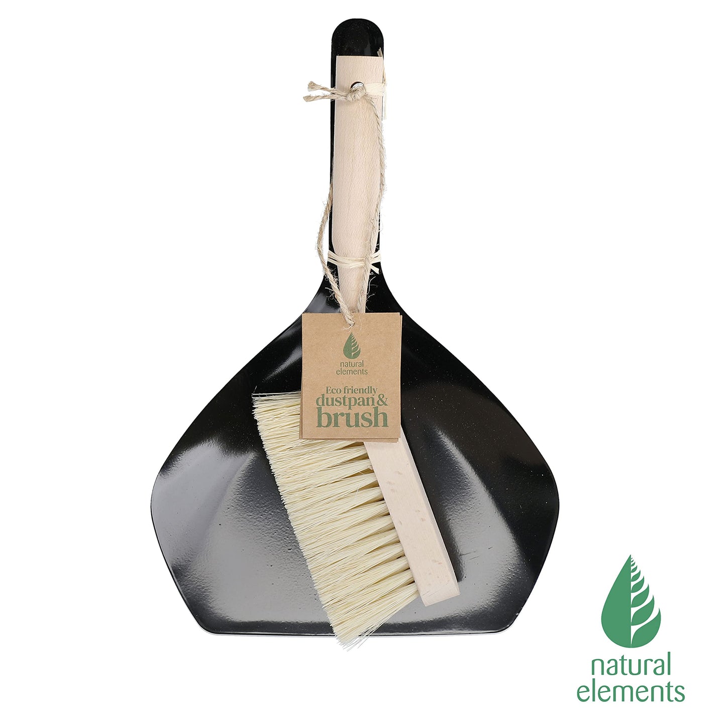 Natural Elements Eco Dustpan and Brush, Beechwood and 100% Recycled Plastic, 33 x 21.5cm,NEDPBSETCOCO