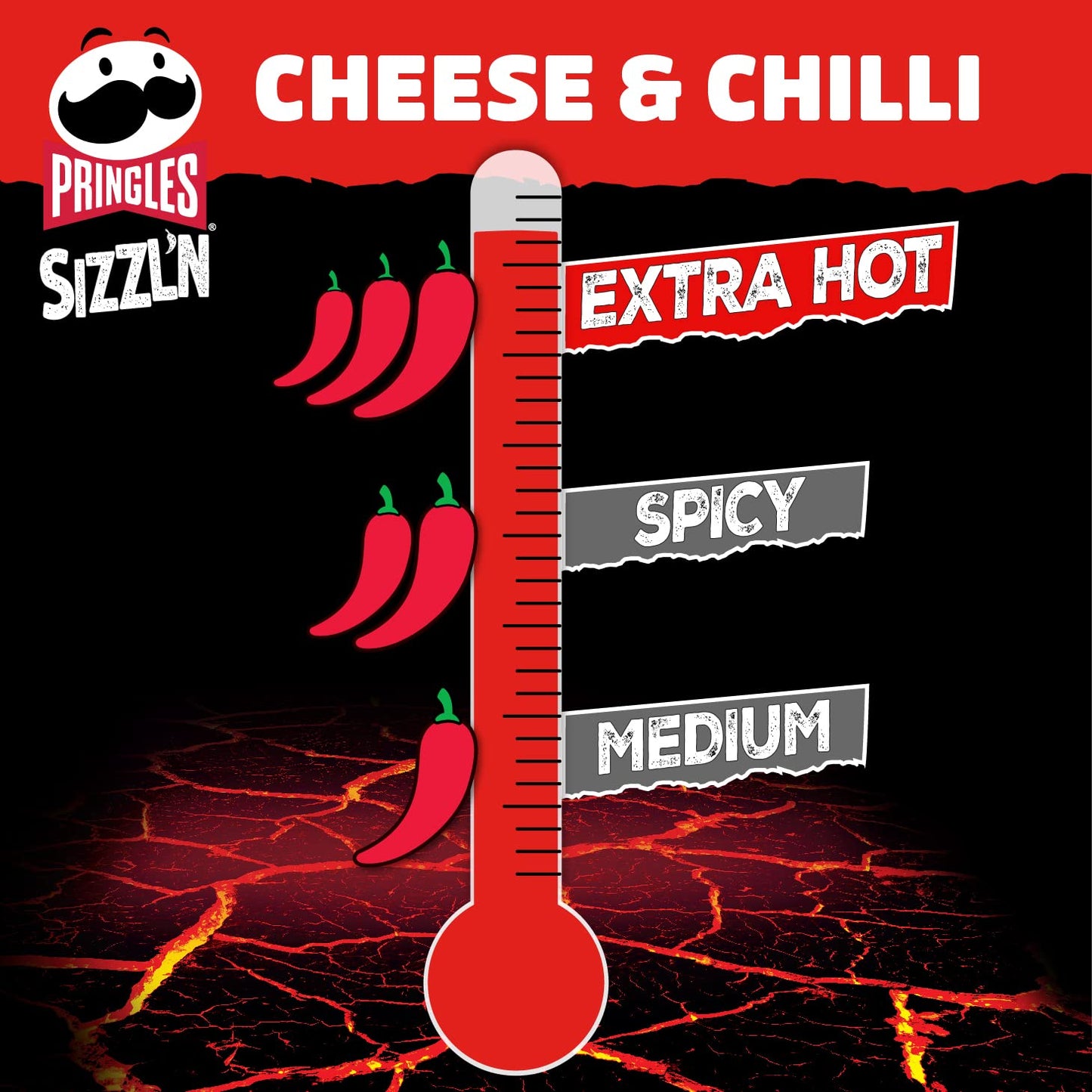 Pringles Sizzl'n Extra Hot, Cheese & Chilli, 180g