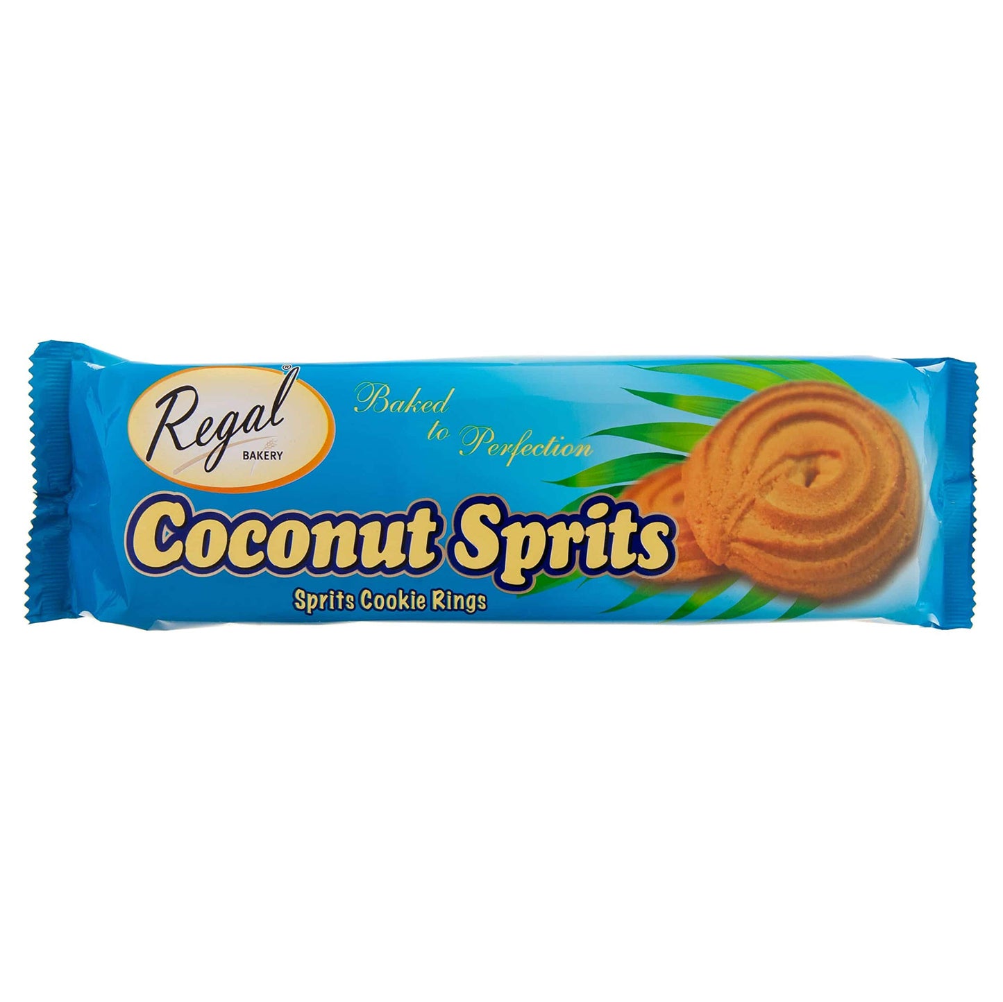 Regal Bakery Coconut Sprits Ring Cookies- Butter Cookies - Coffee Biscuits | On Go Snack- Box of Biscuits