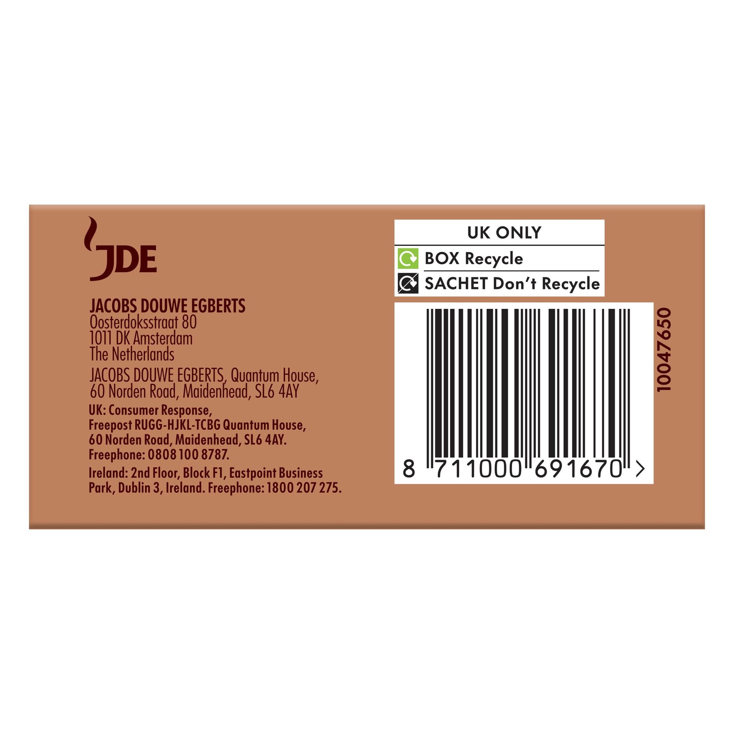 Kenco Chocolate Hazelnut Latte Instant Coffee Sachets 8x16.8g (Pack of 5, Total 40 Drinks)