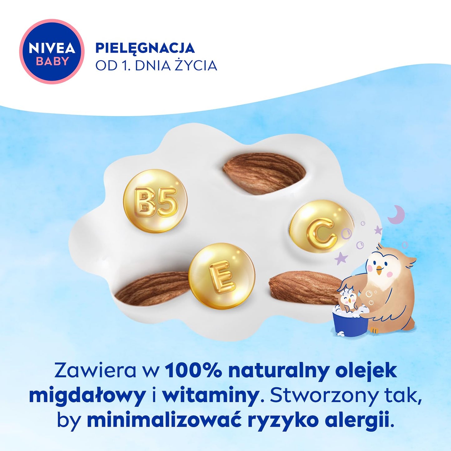 NIVEA BABY Gel 2in1 for Body Wash and Hair Good Night, 200 ml