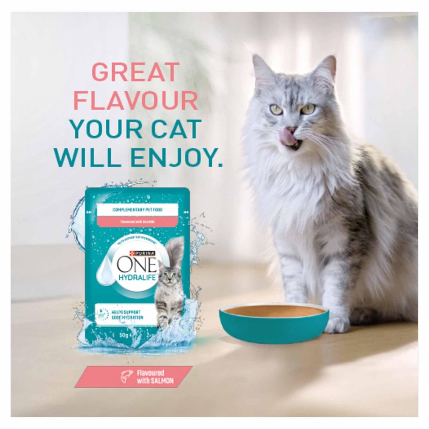 PURINA ONE Hydralife Salmon Cat Supplements 6x50g