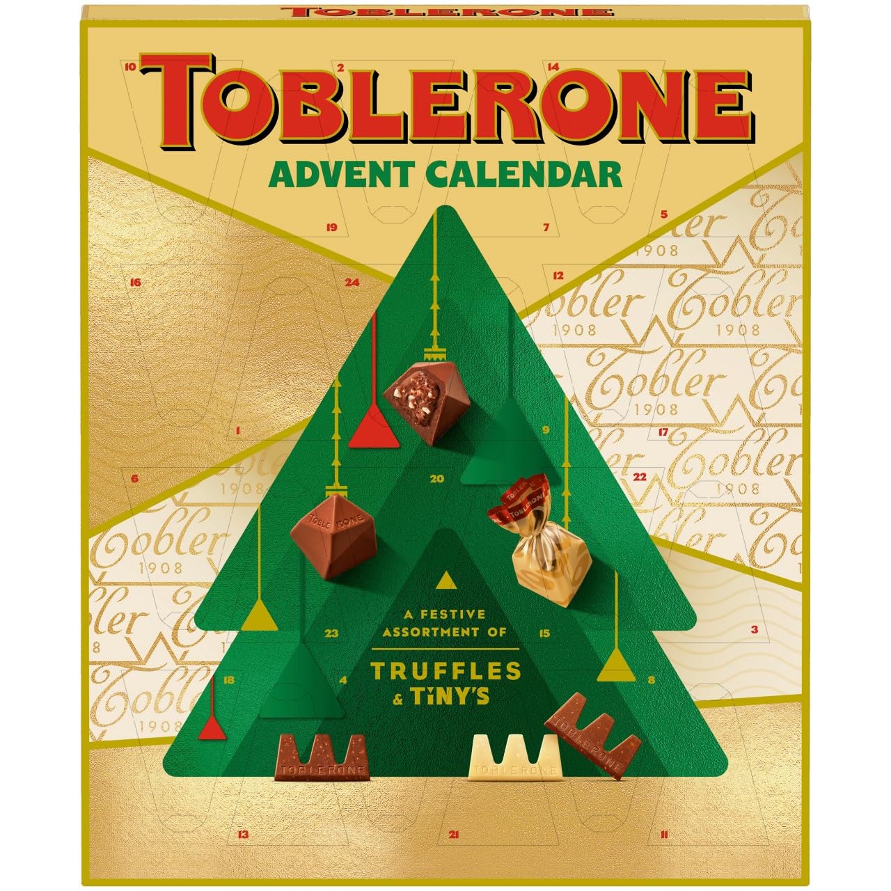 Toblerone Advent Calendar Milk Chocolate Pieces, 204 g (1-Pack)