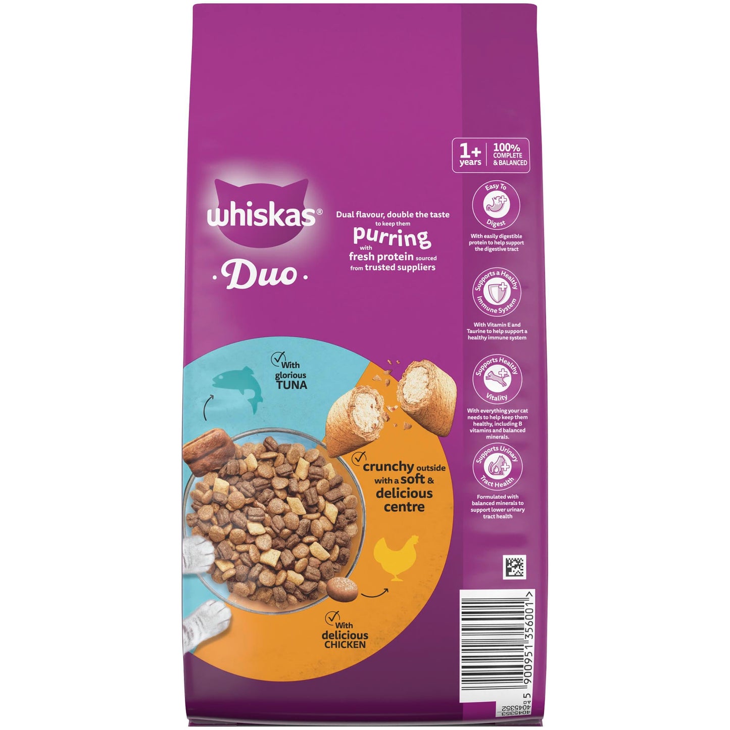 WHISKAS 1+ DUO Surf & Turf Dry Cat Food 1.9kg