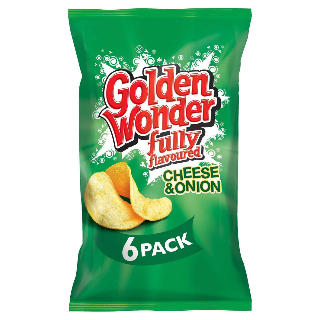Golden Wonder Fully Flavoured Cheese & Onion, 6 x 25g