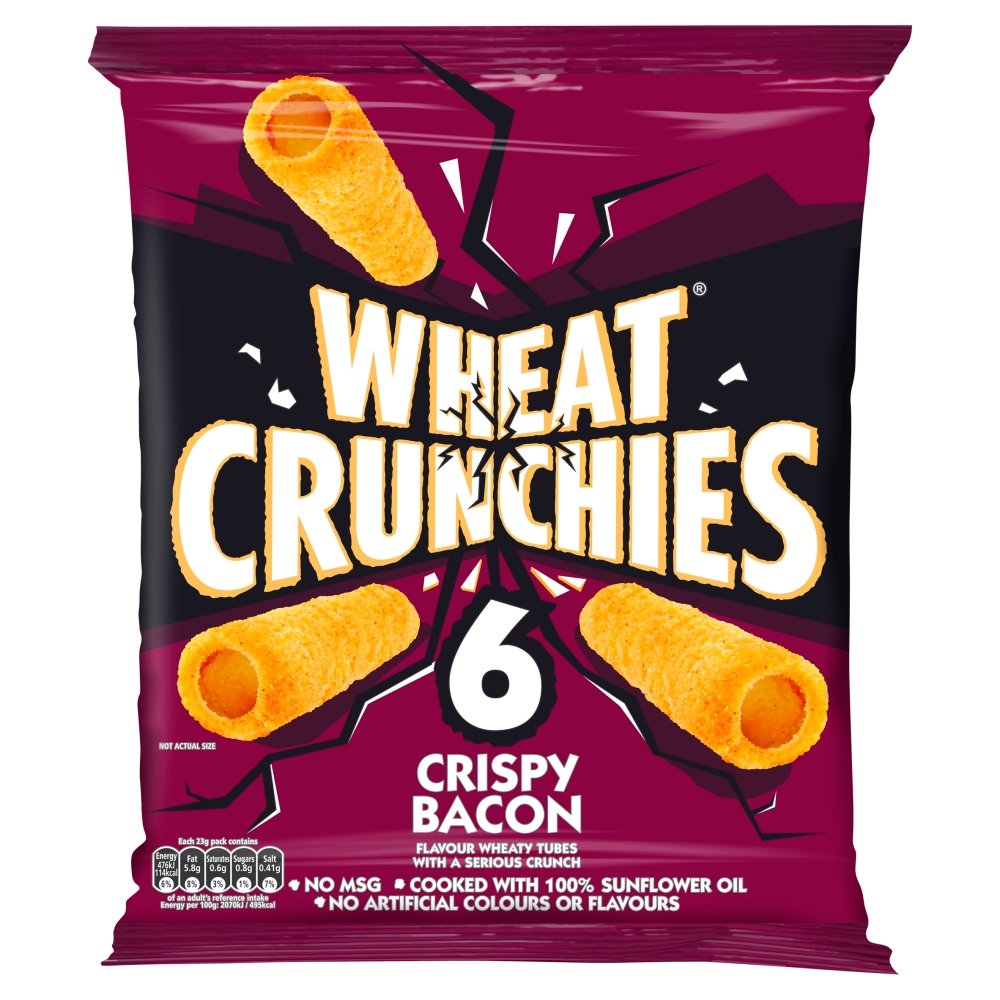 Wheat Crunchies Crispy Bacon Flavour Wheaty Tubes, 138g