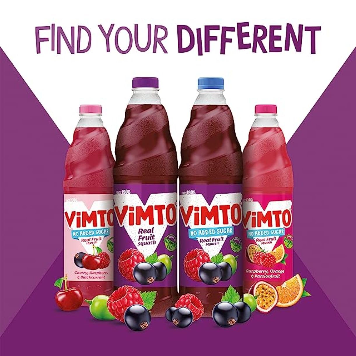 Vimto Still Juice Drink – No Added Sugar – Blackcurrant, Grape & Raspberry – Vitamins C & D – 12 x 500ml Bottles – HFSS Compliant