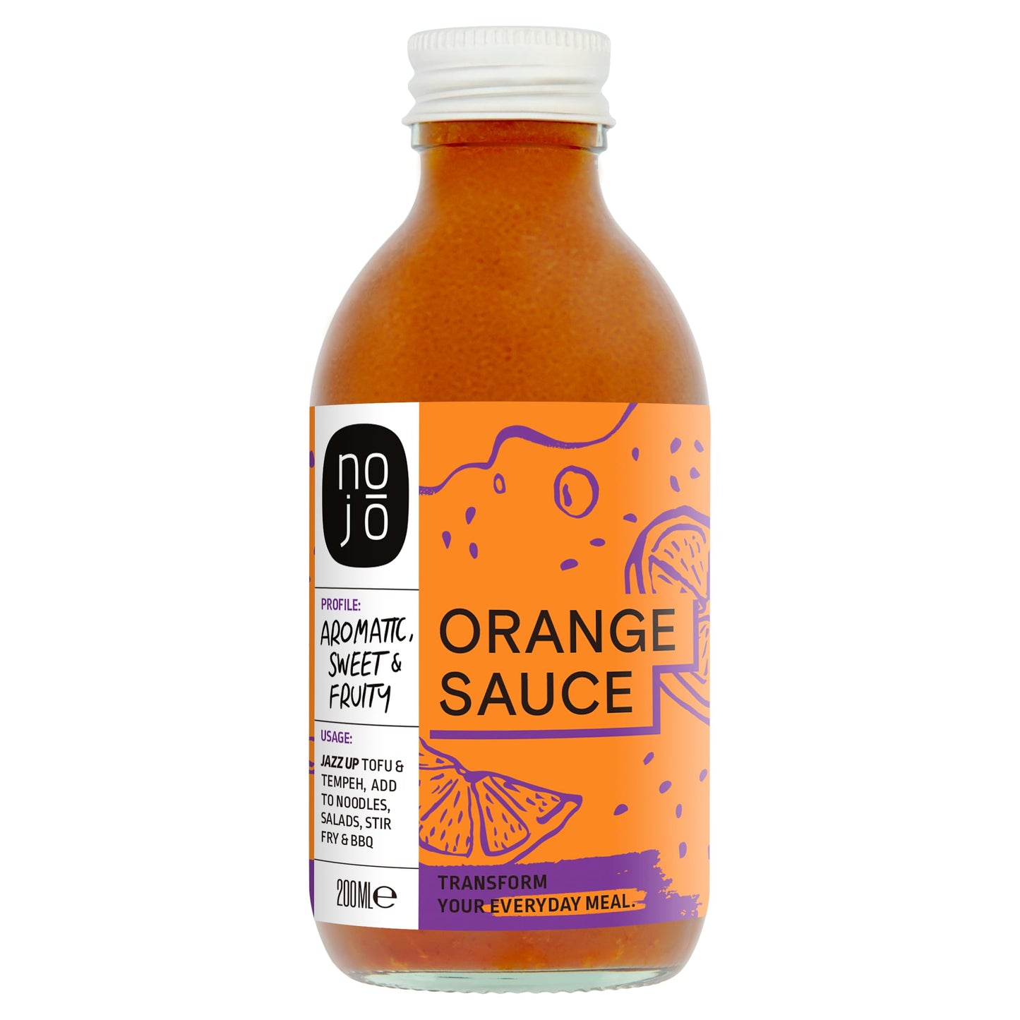 Poke Sauce with Orange Juice and Sesame Oil for Poke Bowl & Marinade | Non-GMO & No Added Sugar | Gluten Free, Nut-Free, Vegan | 200ml x 1 Recycled Glass Bottle I NOJŌ Orange Poke Sauce