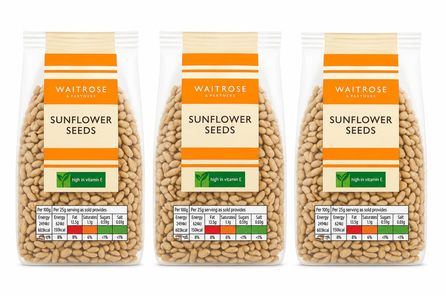 Waitrose Sunflower Seeds 175g, Pack of 3