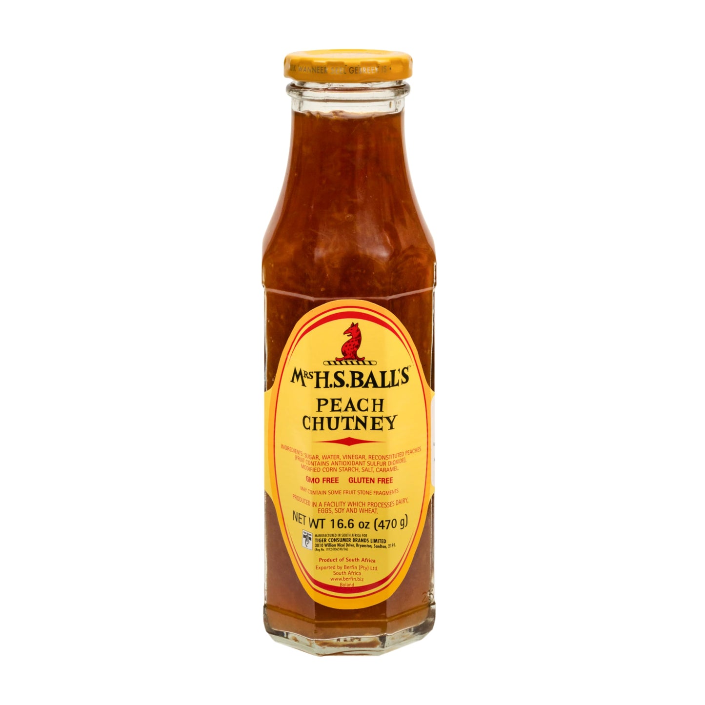 Mrs Balls Chutney Peach 470g Jar