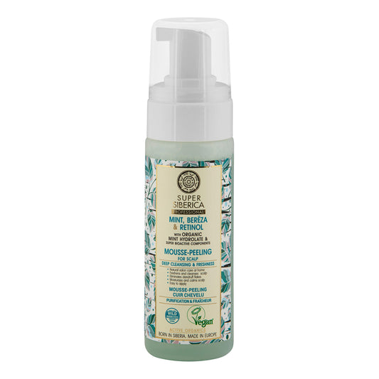 Natura Siberica Super Mint, bereza & retinol. Mousse-peeling for scalp, 170 ml