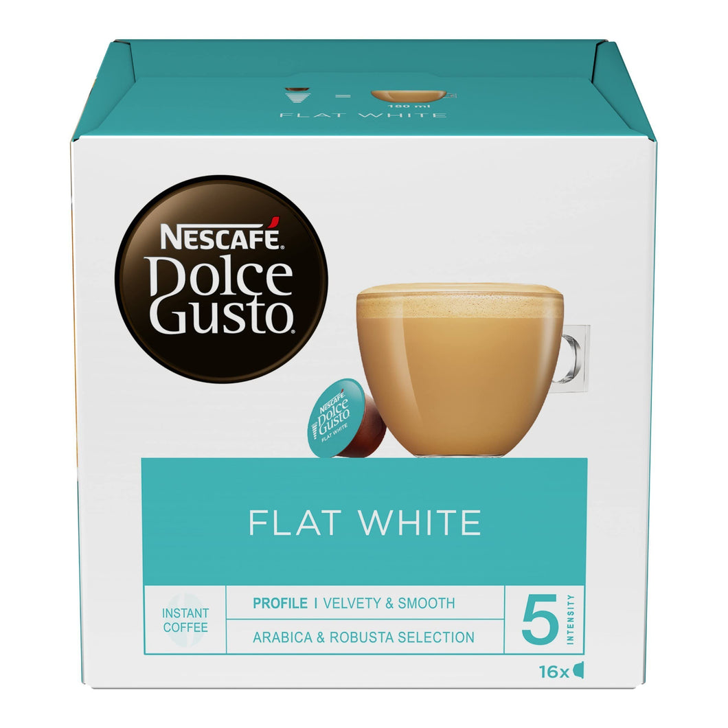 Nescafe Dolce Gusto Flat White Pods, 16 Pods