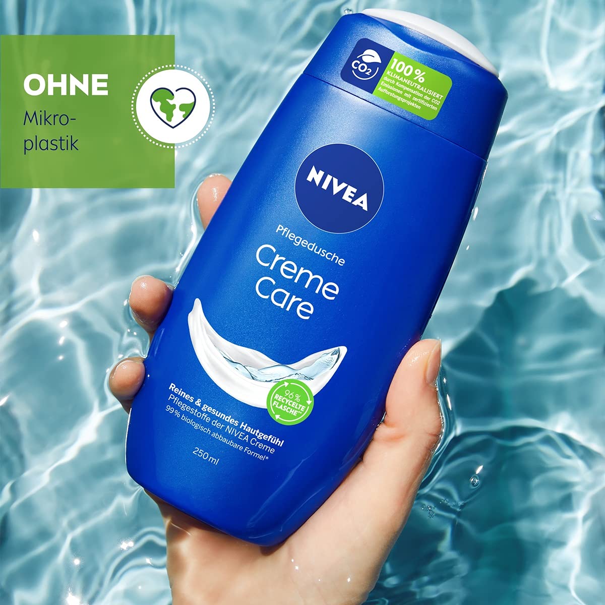 NIVEA Creme Care Shower Gel (250 ml), Shower Gel with Unique Mild Fragrance, Gently Cleansing Cream Shower with Selected Ingredients of Nivea Cream