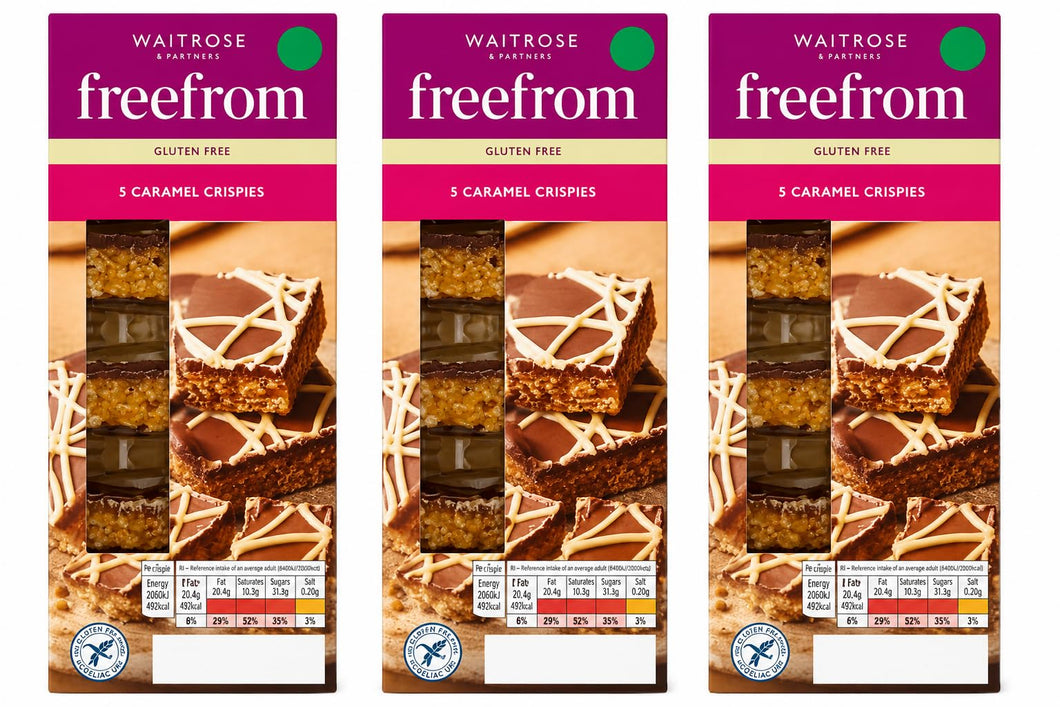Waitrose Free From GF Caramel Crispies 115g, Pack of 3