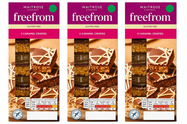 Waitrose Free From GF Caramel Crispies 115g, Pack of 3