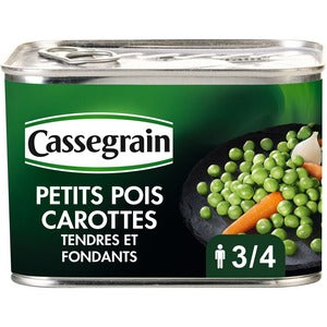 Cassegrain Petits Pois Carottes Extra Fins (4/4) (468g Net) 800g