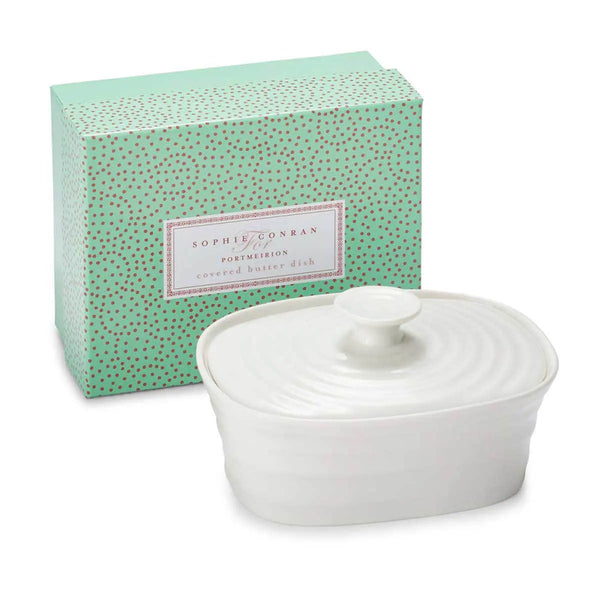 Portmeirion Sophie Conran Covered Butter Dish, White